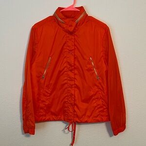Liz Claiborne Golf Windbreaker Hooded Jacket Orange - Size LG